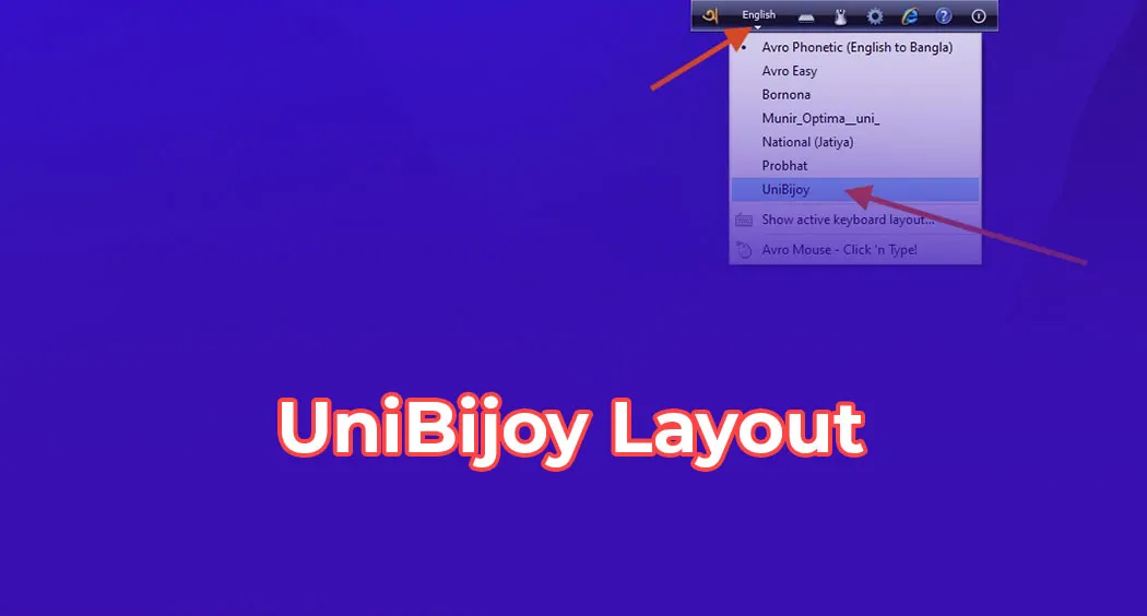 Download UniBijoy layout for Avro keyboard